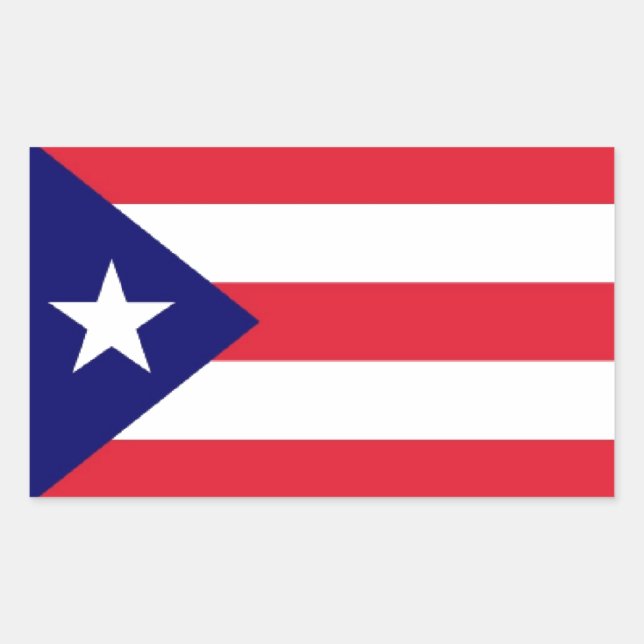 Puerto Rico Flag Rechteckiger Aufkleber (Vorderseite)