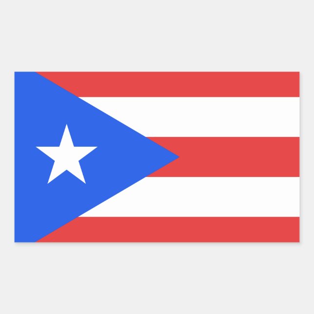 Puerto Rico Flag Rechteckiger Aufkleber (Vorderseite)