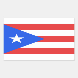 Puerto Rico Flag Rechteckiger Aufkleber