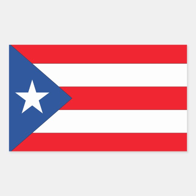 Puerto Rico Flag Rechteckiger Aufkleber (Vorderseite)