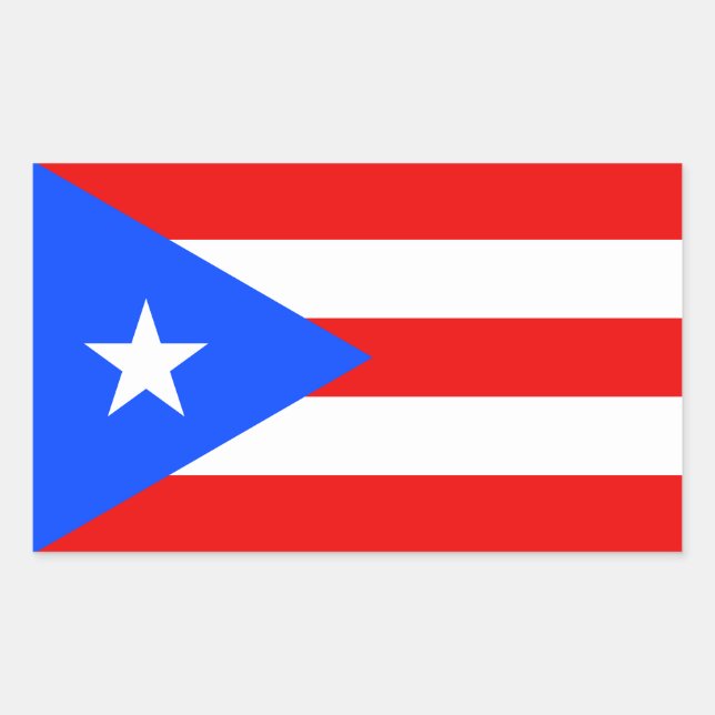 Puerto Rico Flag Rechteckiger Aufkleber (Vorderseite)