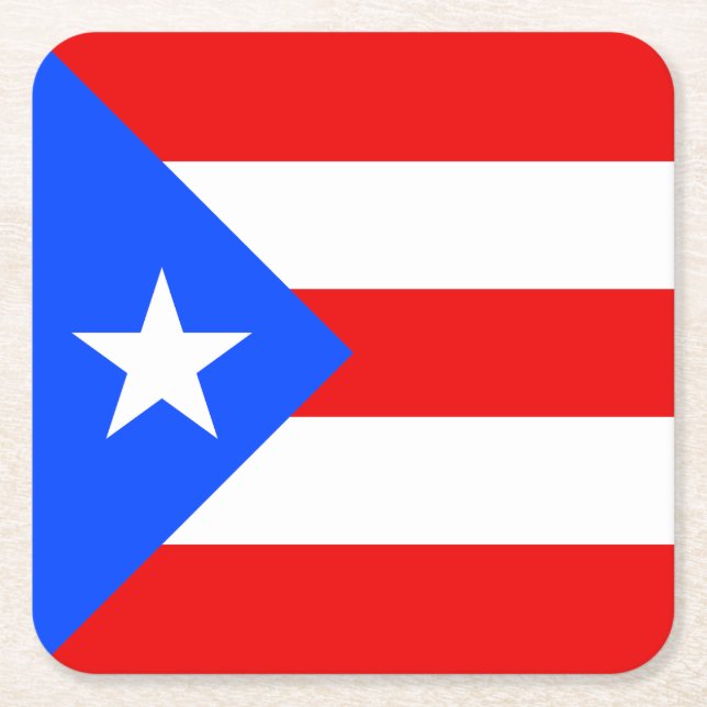 Puerto Rico Flag Rechteckiger Pappuntersetzer (Vorderseite)