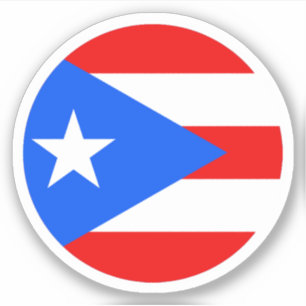 Puerto Rico Flag Round Aufkleber
