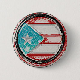 Puerto Rico Flag Round Button