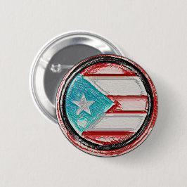 Puerto Rico Flag Round Button
