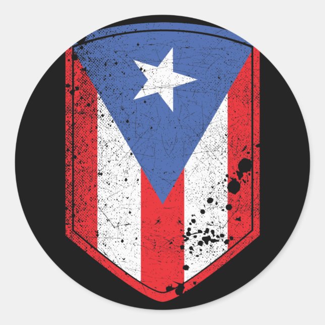 Puerto Rico Flag Runder Aufkleber (Vorderseite)