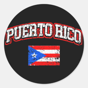 Puerto Rico Flag Runder Aufkleber