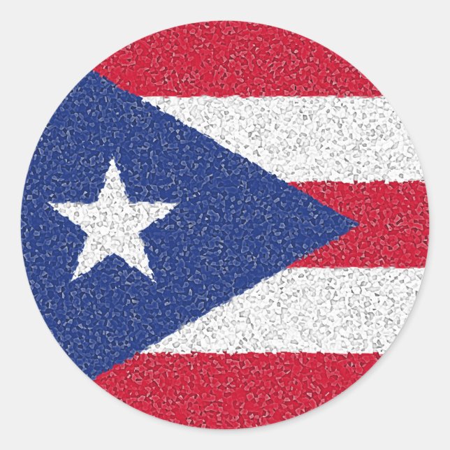 PUERTO RICO FLAG RUNDER AUFKLEBER (Vorderseite)