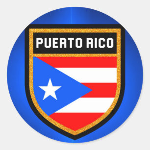 Puerto Rico Flag Runder Aufkleber