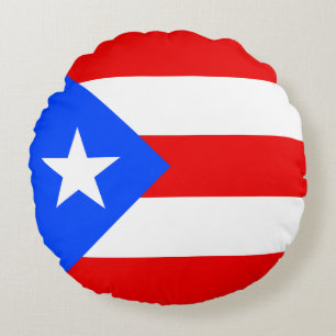Puerto Rico Flag Rundes Kissen