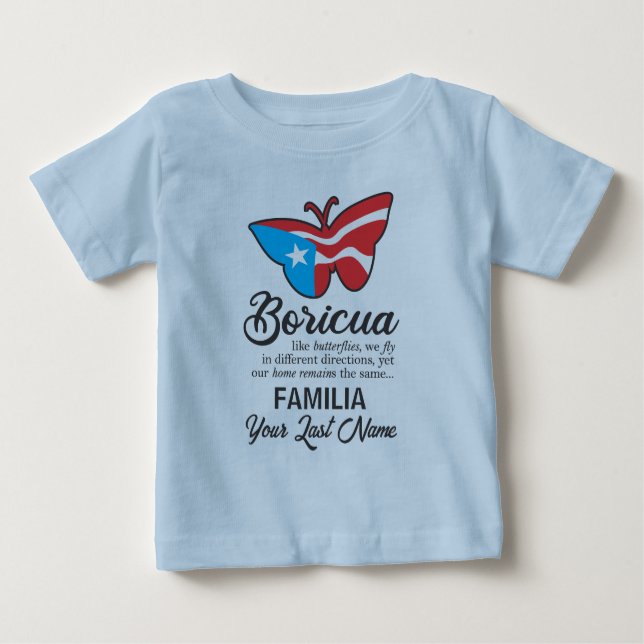 Puerto Rico Flag-Schmetterlingsangebot Baby T-shirt (Vorderseite)