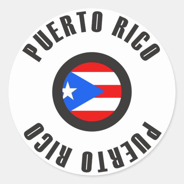 Puerto Rico Flag Simple Runder Aufkleber (Vorderseite)