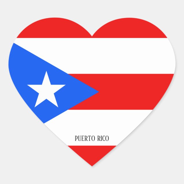 Puerto Rico Flag Splendid Patriotic Herz-Aufkleber (Vorderseite)