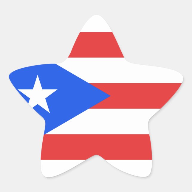 Puerto Rico Flag Stern-Aufkleber (Vorderseite)