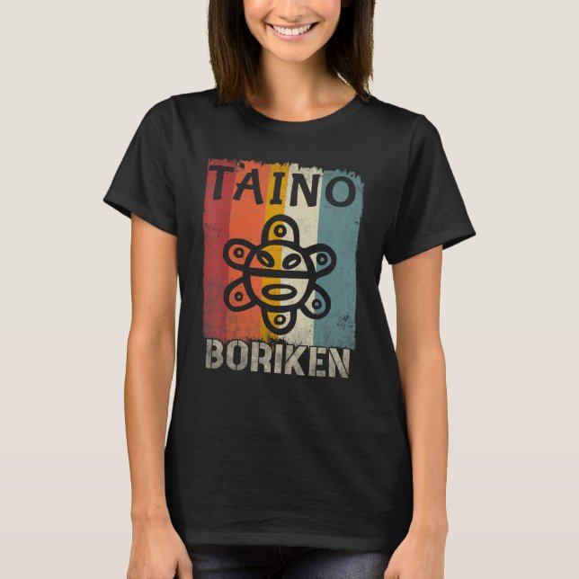 Puerto Rico Flag Taino Boricua  Puerto Rican Souve T-Shirt (Vorderseite)