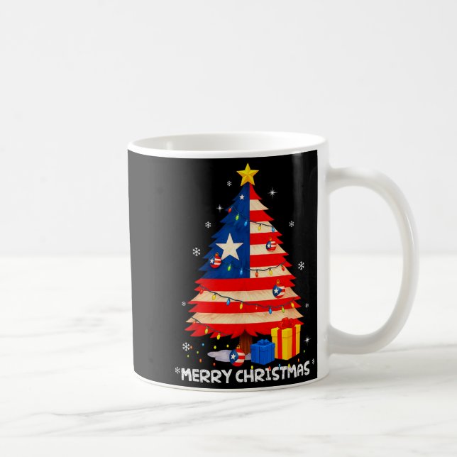 Puerto Rico Flag Tree Lights Christmas Pajamas -co Kaffeetasse (Rechts)
