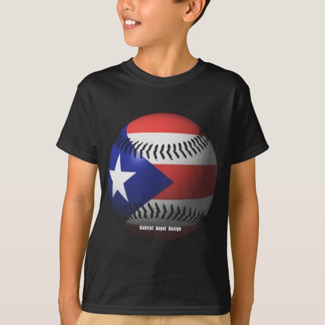 Puerto Rico Flag über einen Baseball T-Shirt (Vorderseite)