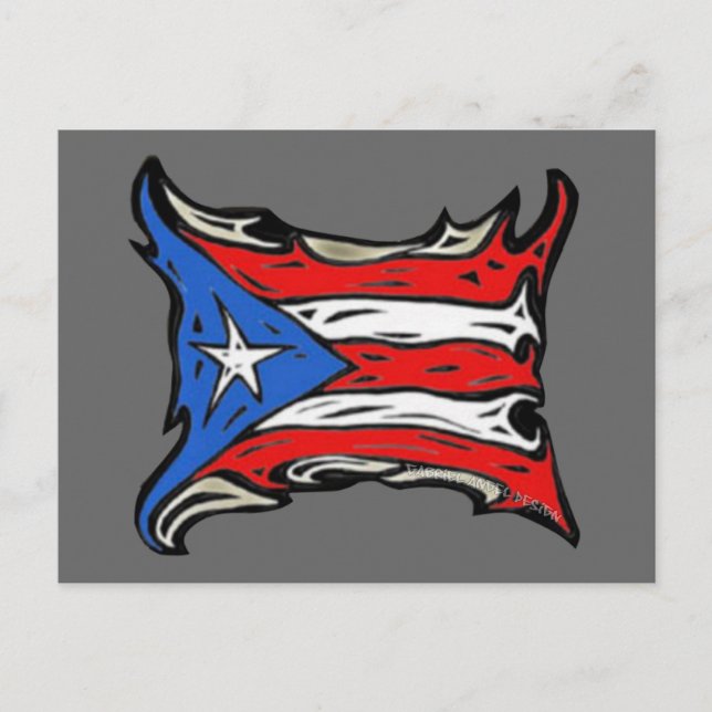 Puerto Rico Flag von Reggaeton Postkarte (Vorderseite)