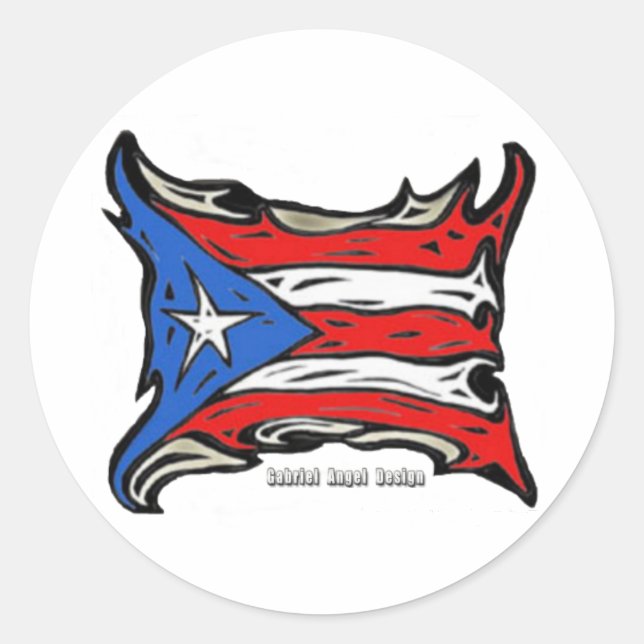 Puerto Rico Flag von Reggaeton Runder Aufkleber (Vorderseite)