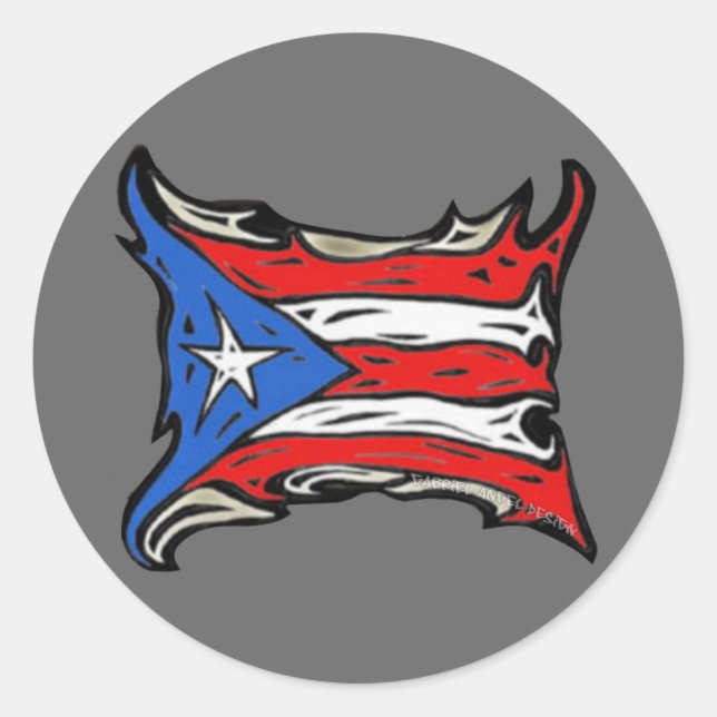 Puerto Rico Flag von Reggaeton Runder Aufkleber (Vorderseite)