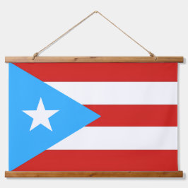 Puerto Rico Flag Wandteppich Mit Holzrahmen