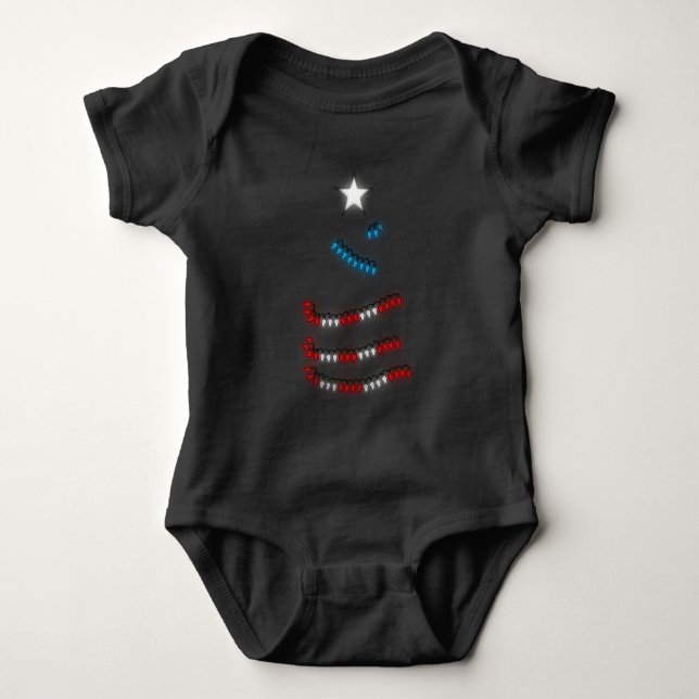Puerto Rico Flag Xmas Lights I Navidad Boricua Baby Strampler (Vorderseite)
