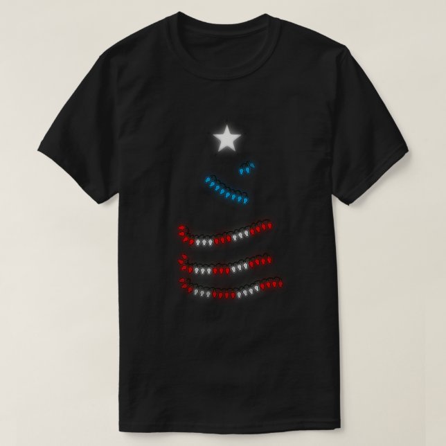 Puerto Rico Flag Xmas Lights I Navidad Boricua T-Shirt (Design vorne)