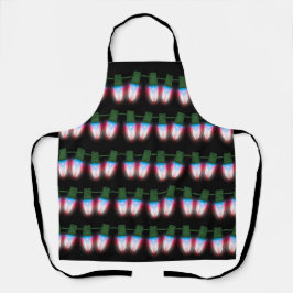 Puerto Rico Flag Xmas Lights Schürze