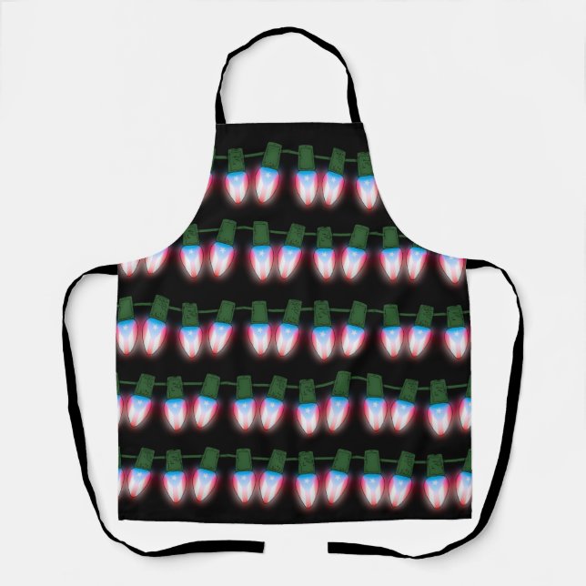Puerto Rico Flag Xmas Lights Schürze (Vorderseite)