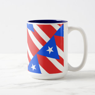 Puerto Rico Flag Zweifarbige Tasse