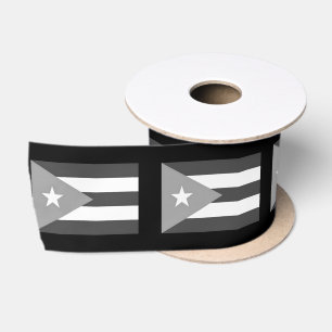 Puerto Rico Flagge Band Schwarz und Weiß – Boricua Satinband
