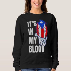 Puerto-Rico-Flagge Boricua Er Blut-Venen Hand Sweatshirt