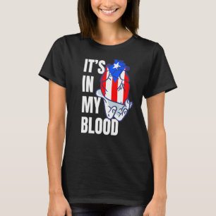 Puerto-Rico-Flagge Boricua Er Blut-Venen Hand T-Shirt