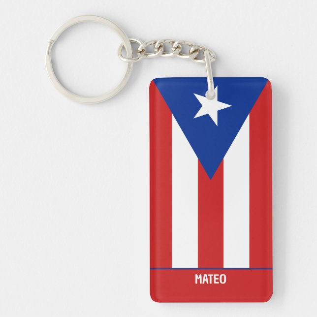 Puerto Rico-Flagge Custom Schlüsselanhänger (Vorderseite)