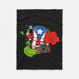 Puerto Rico-Flagge Floral Frosch Boricua Frauen Hi Fleecedecke