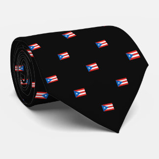 Puerto-Rico-Flagge Gemustert Schwarz Krawatte