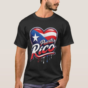 Puerto Rico-Flagge Herz Karibik Insel Erbe C T-Shirt