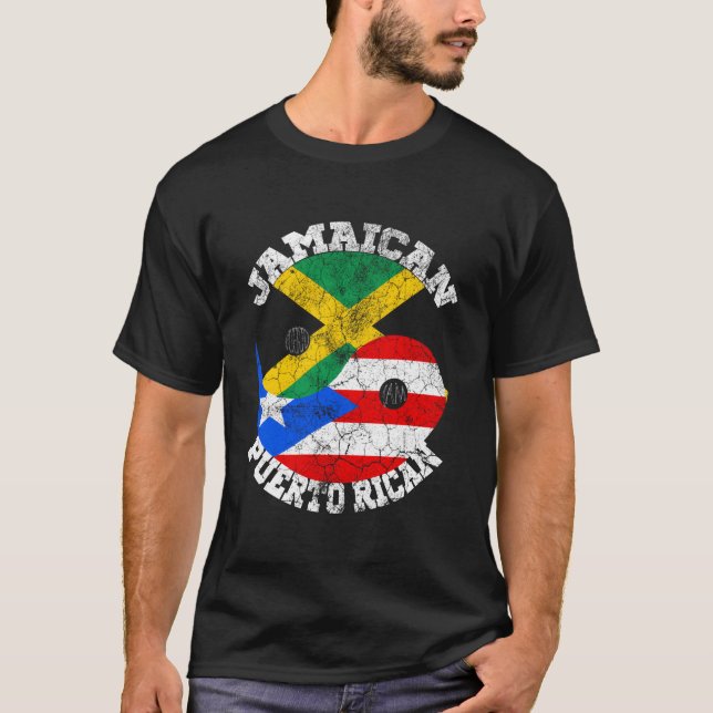 Puerto-Rico-Flagge Jamaikas Puerto Jamaika T-Shirt (Vorderseite)
