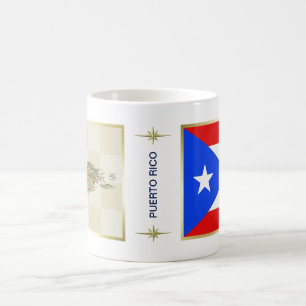 Puerto Rico Flagge + Karte Tasse