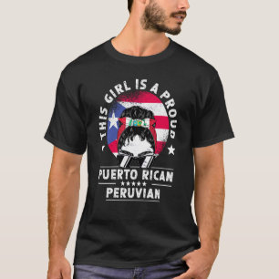 Puerto Rico-Flagge Peru Erwachsene Frauen Mädchen T-Shirt
