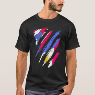 Puerto Rico-Flagge Philippinen-gewachsen Patriot L T-Shirt