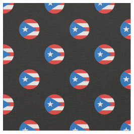Puerto-Rico-Flagge Polka Dos Schwarz Stoff