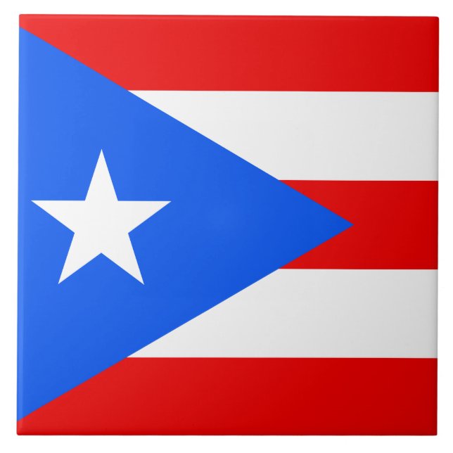 Puerto-Rico-Flagge (Puerto Rico) Fliese (Vorderseite)