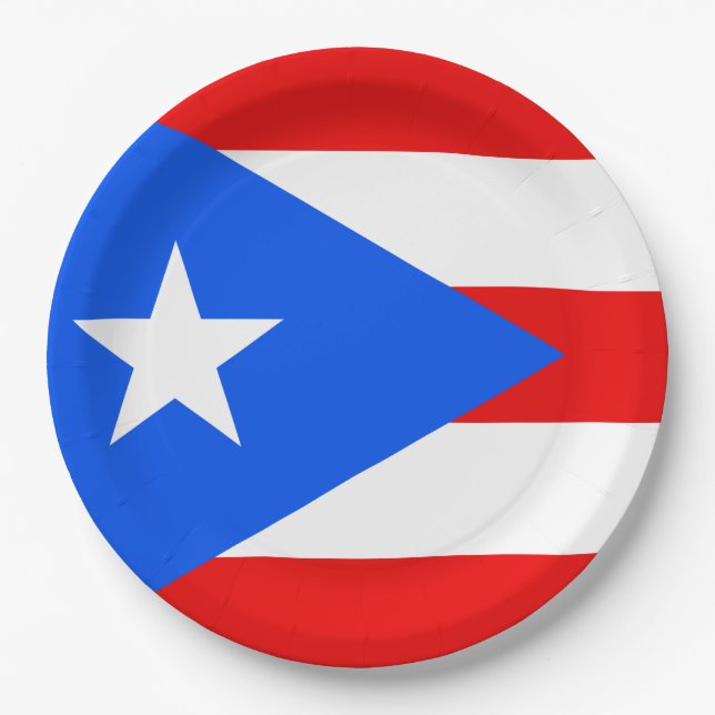 Puerto-Rico-Flagge (Puerto Rico) Pappteller (Vorderseite)