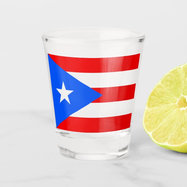 Puerto-Rico-Flagge (Puerto Rico) Schnapsglas (Vorderseite)