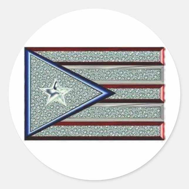 Puerto-Rico-Flagge Runder Aufkleber (Vorderseite)