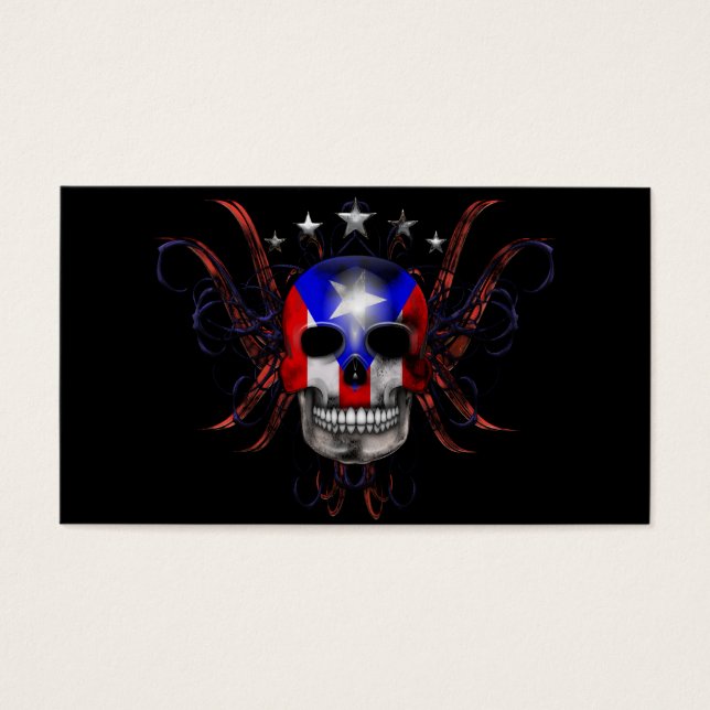Puerto-Rico-Flagge - Schädel (Vorderseite)