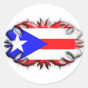 Puerto-Rico-Flagge - Stamm Runder Aufkleber