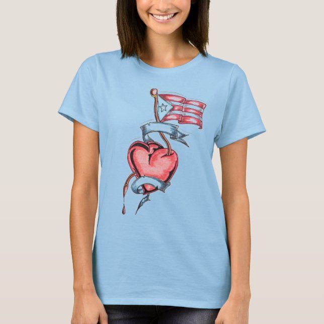 Puerto-Rico-Flagge T-Shirt (Vorderseite)