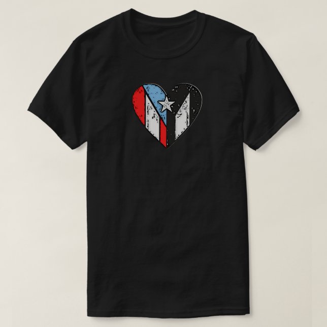 Puerto-Rico-Flaggen | Boricua Heart, Puerto Rico T-Shirt (Design vorne)